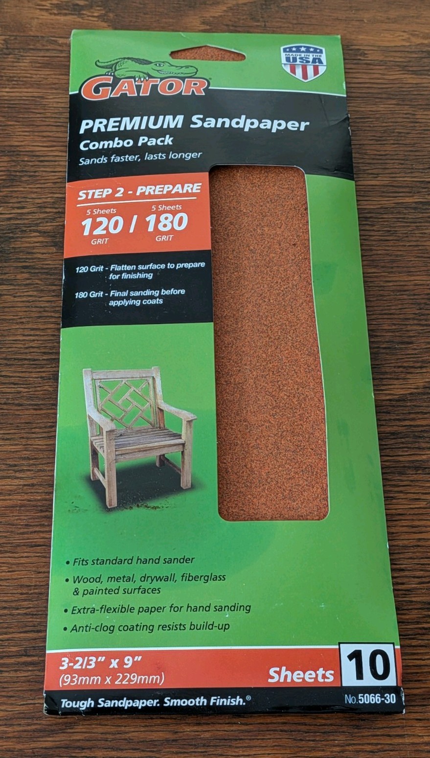 Gator Premium Sanding Sheets-5 PCS 120 5 PCS 180 Grit 5066-30