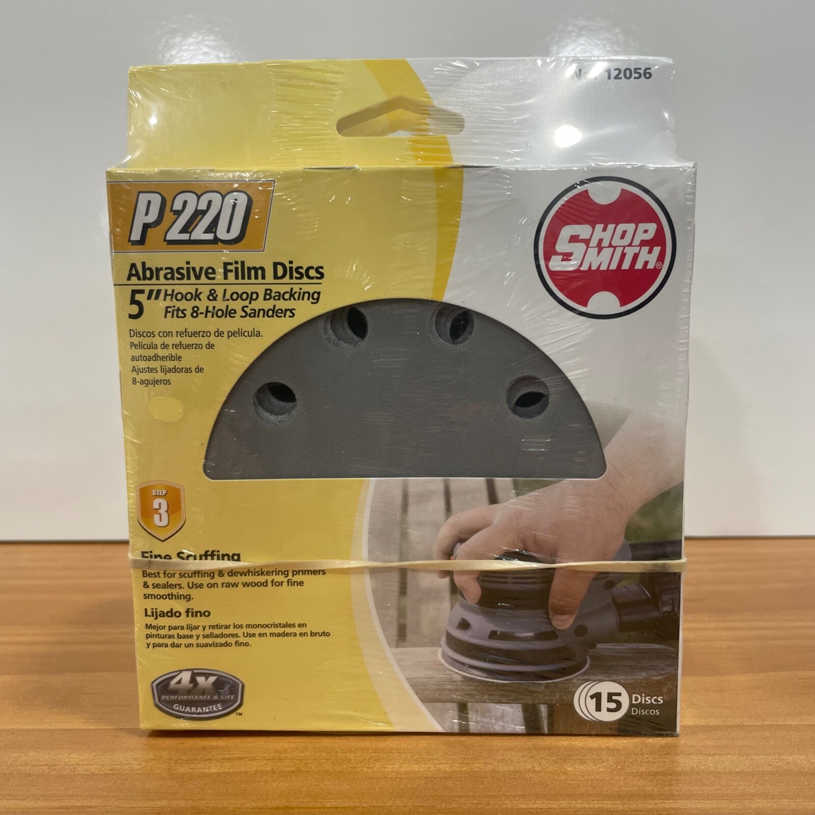 75 Shopsmith P220 Grit Sanding Film Discs 5″ 8-Hole 12056 (5 packs of 15)