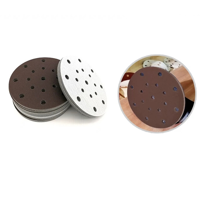 6″ 150mm 17 Hole Wet And Dry Sponge Red Sandpaper Sanding Disc 300-2000 Grit