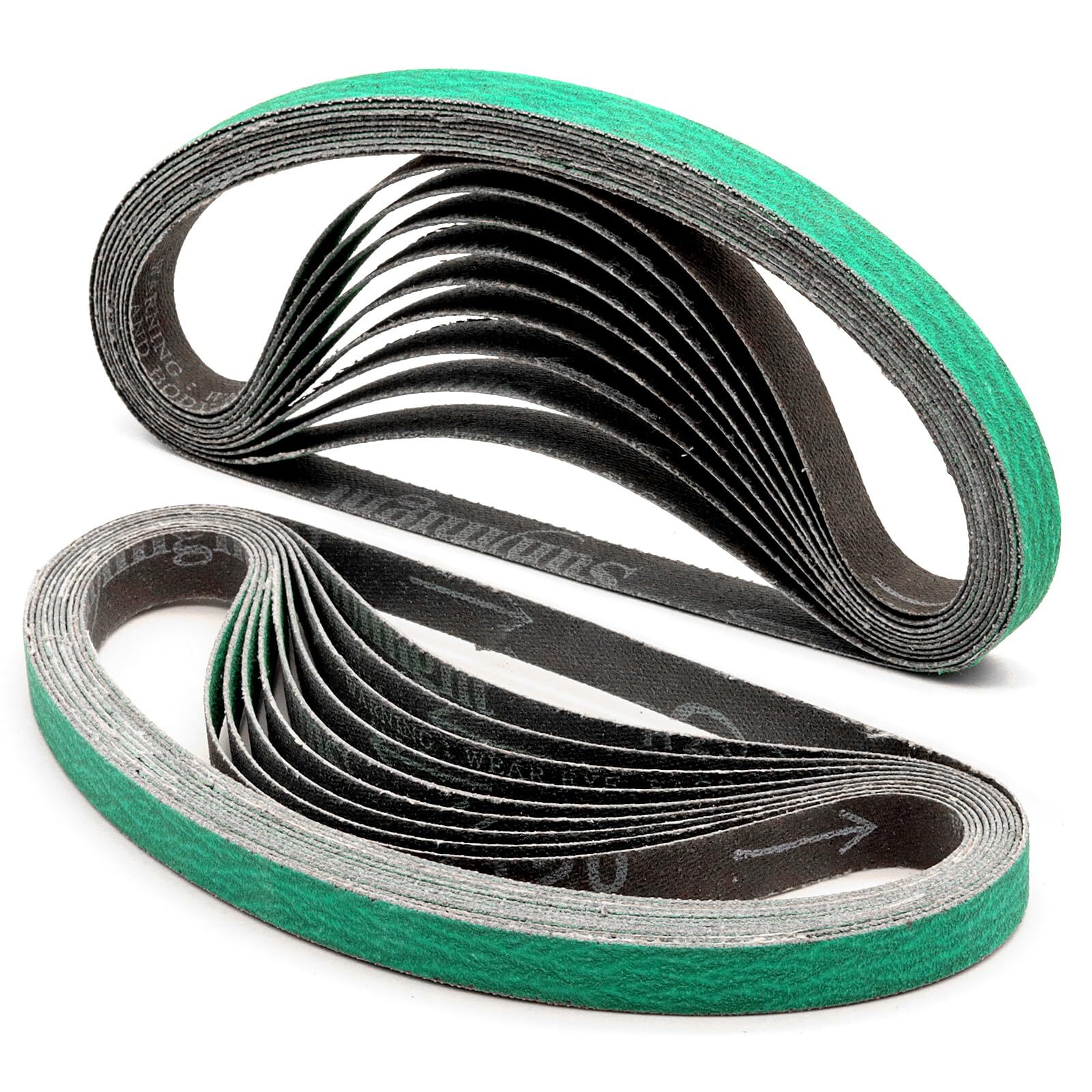 20Pcs 3/8×21 Inch Abrasive Sanding Belts for Metal Alloy Wood Grinding Polishing