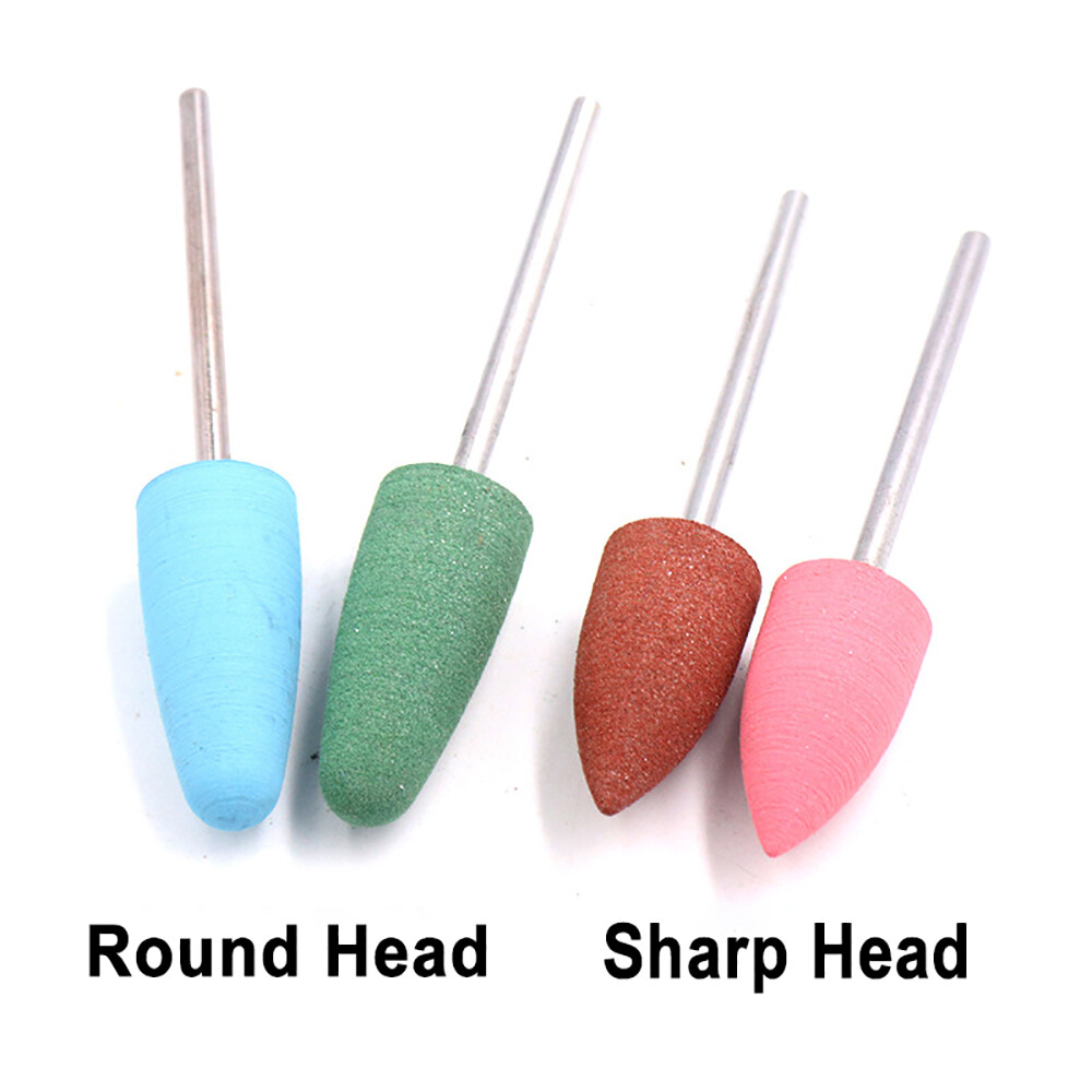 Nail Drill Bits Buffer Silicone Rubber Polishing Heads Rotary Pedicure Manicure
