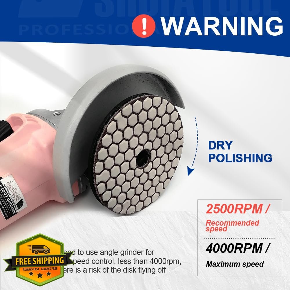 SHDIATOOL 5″ Diamond Grit 100 Pads