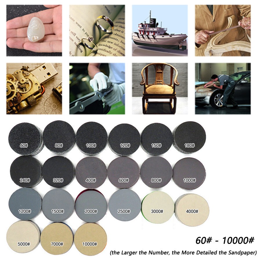 1″ – 7″ inch Flocking Sandpaper Hook & Loop Wet Dry Sanding Paper 60-10000 Grit