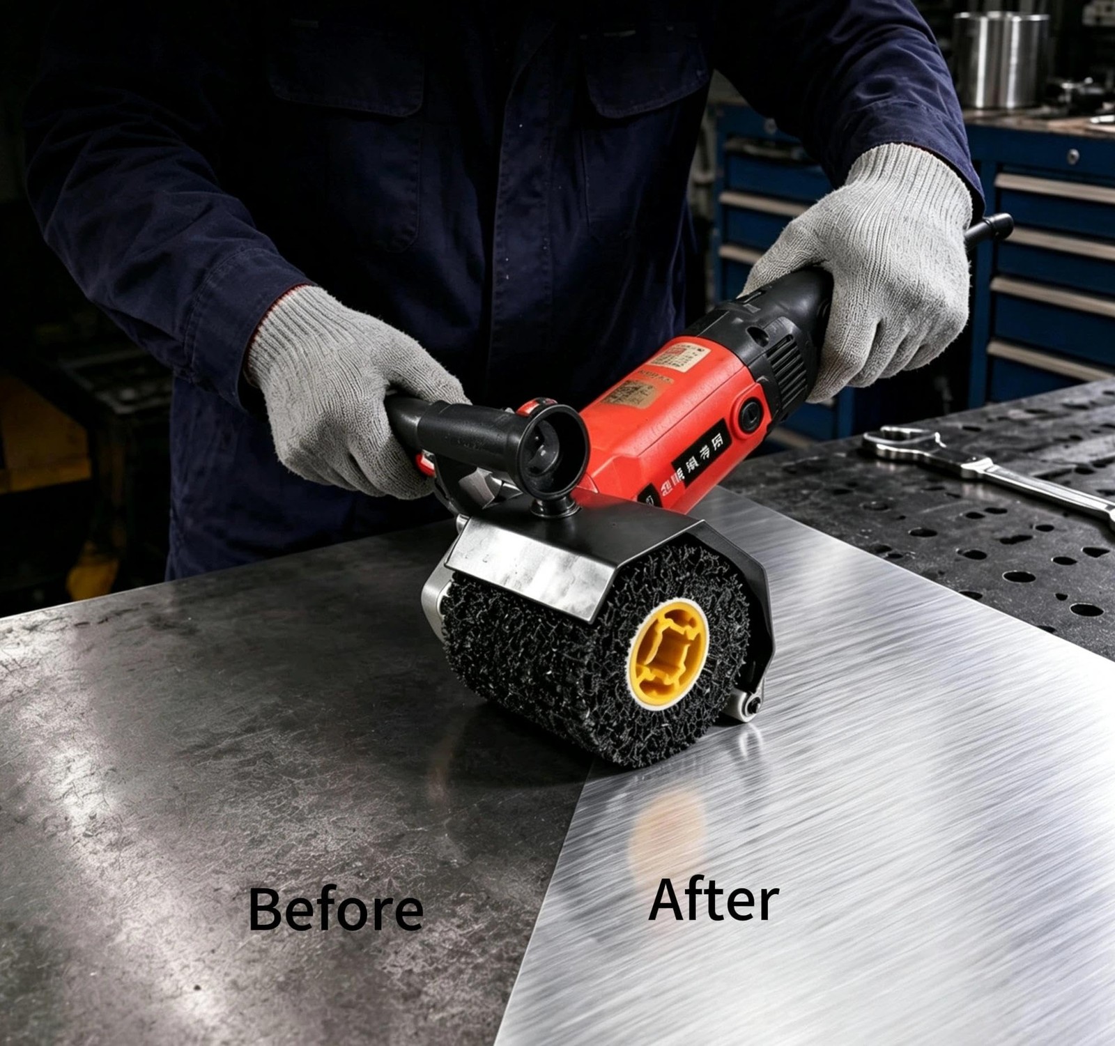 Poly Strip Abrasive Drawing Wheel,Clean & descale welds,Paint Rust and Oxidat…