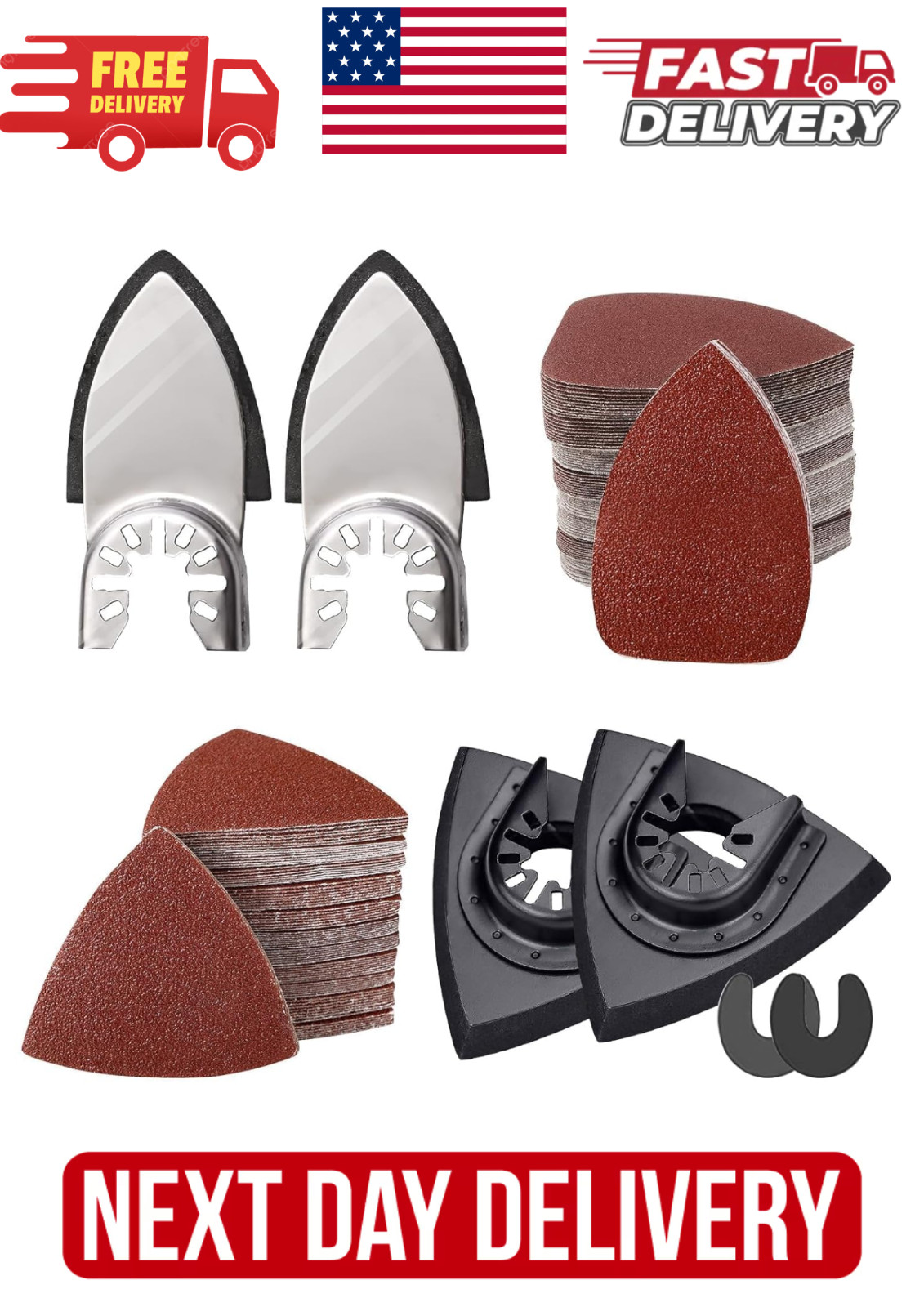 206Pcs Oscillating Tool Detail Sanding Pads Kit 2Pcs Triangle Sanding Pads 2Pc