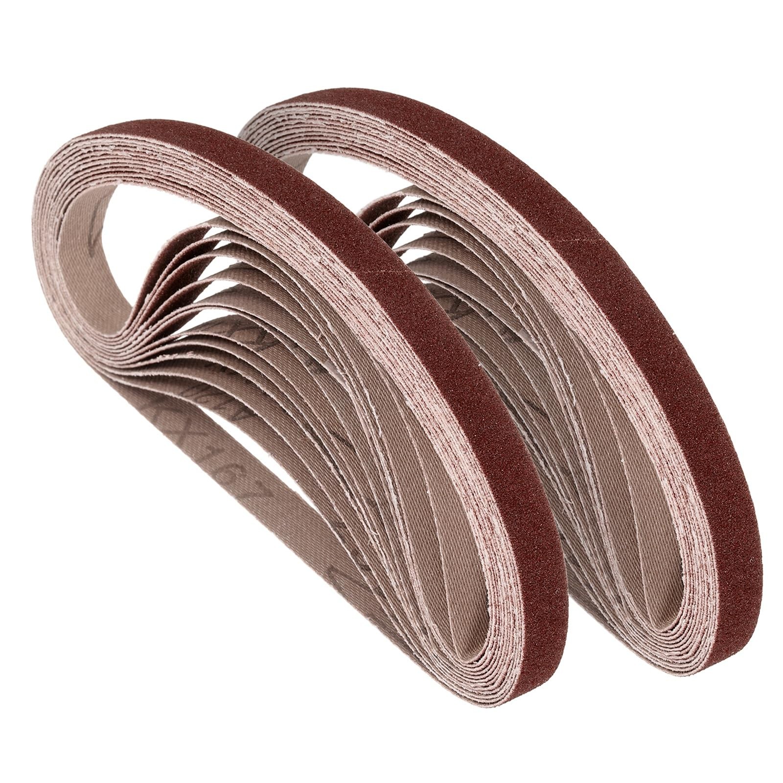 40 Pcs 1/2×18 In 120 Grit Sanding Belts, Aluminum Oxide, Sander, Wood, Metal