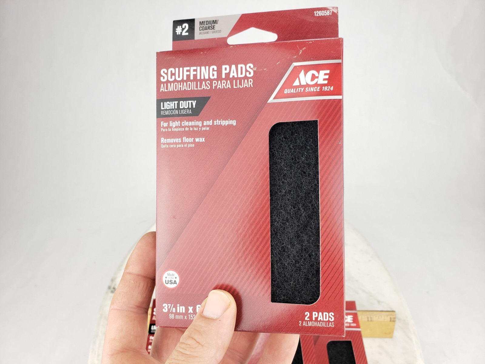 4x ACE Scuffing Pads Light Duty Finishing Pad Gray Polish Synthetic Steel Wool