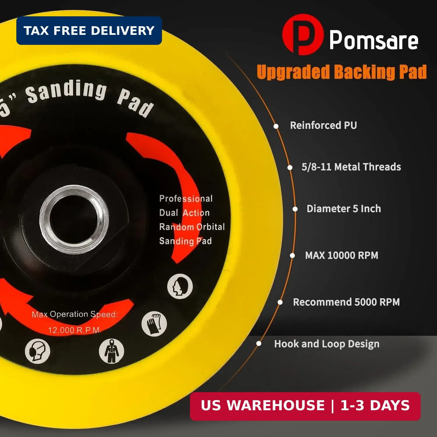 Pomsare 114PCS Angle Grinder Sanding Discs, 5 Inch Upgraded Hook and Loop Foam B