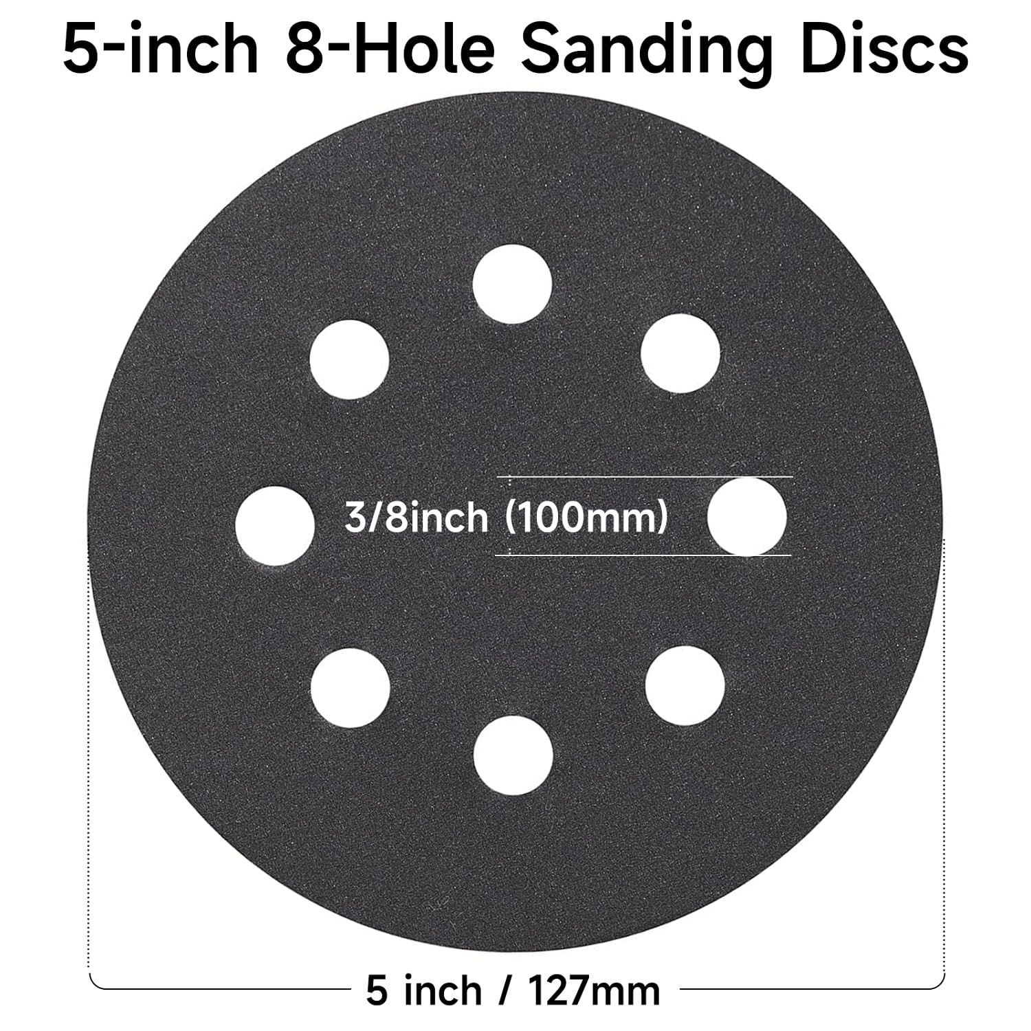 80PCS 5 inch Wet Dry Sanding Discs, Silicon Carbide Orbital 5 inches, Black