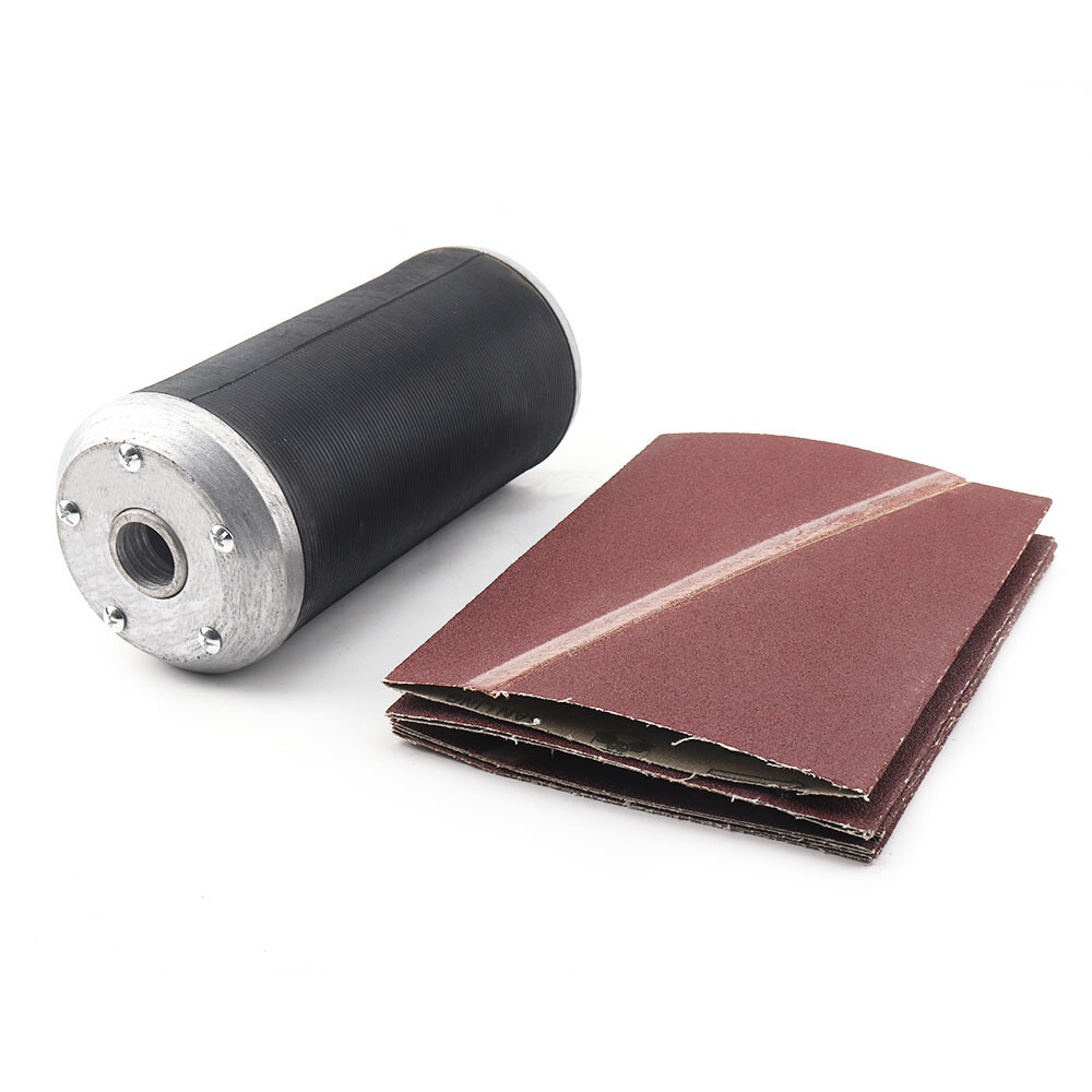4″x9″ Pneumatic Sanding Drum Rubber Aluminum Cover & Spindle Sanding Sleeve Set