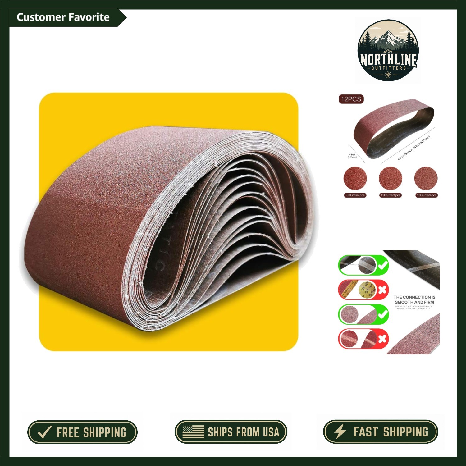 4×36 Sanding Belt Pack – 12 Aluminum Oxide Grits for Versatile Sanding