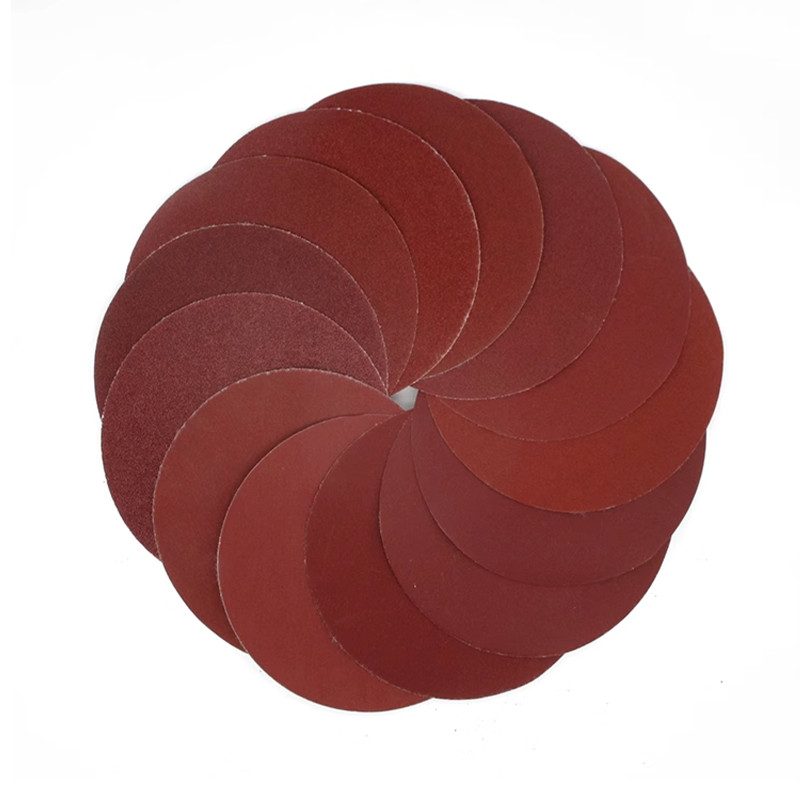 180mm-7″Inch Flocking Dry Sanding Discs Hook and Loop Sandpaper Pads Red Sand