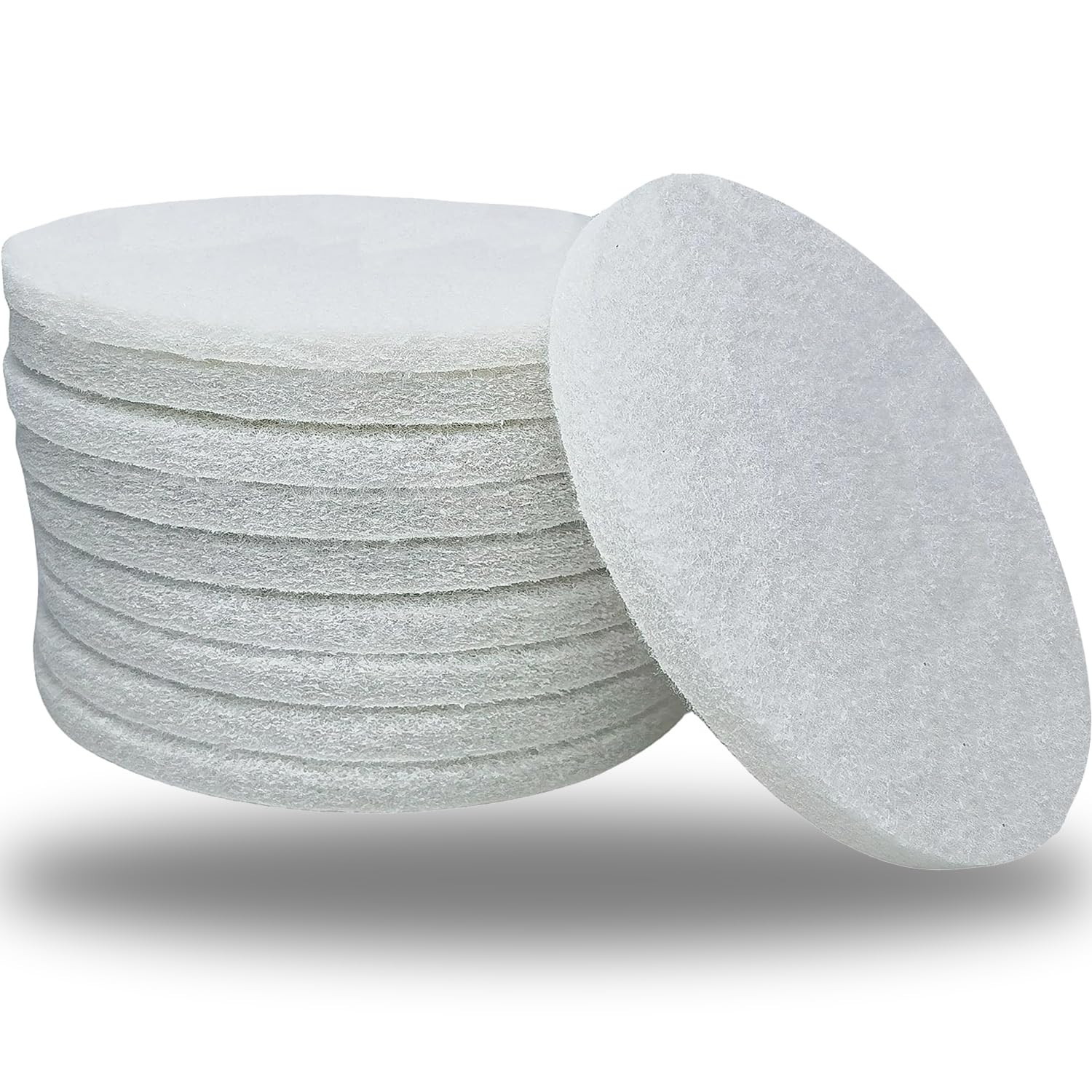 10 Pack 6 Inch 2000 Grit Multipurpose White Scrubber Scouring Pads Flocking Scuf