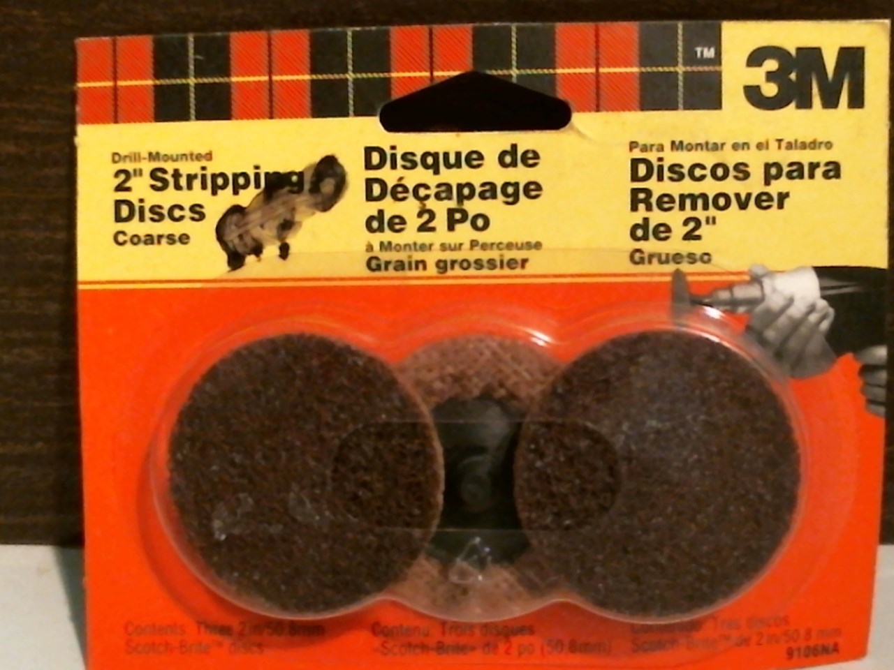 3M 9106NA Drill Mounted 2″ Stripping Discs Course, 3pk, FREE SHIP