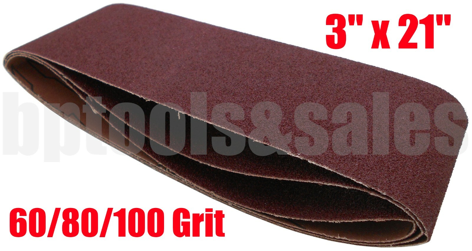 3pc 3″ x 21″ Sanding Belts Aluminum Oxide 60/80/100 Grit Sander Abrasive Paper