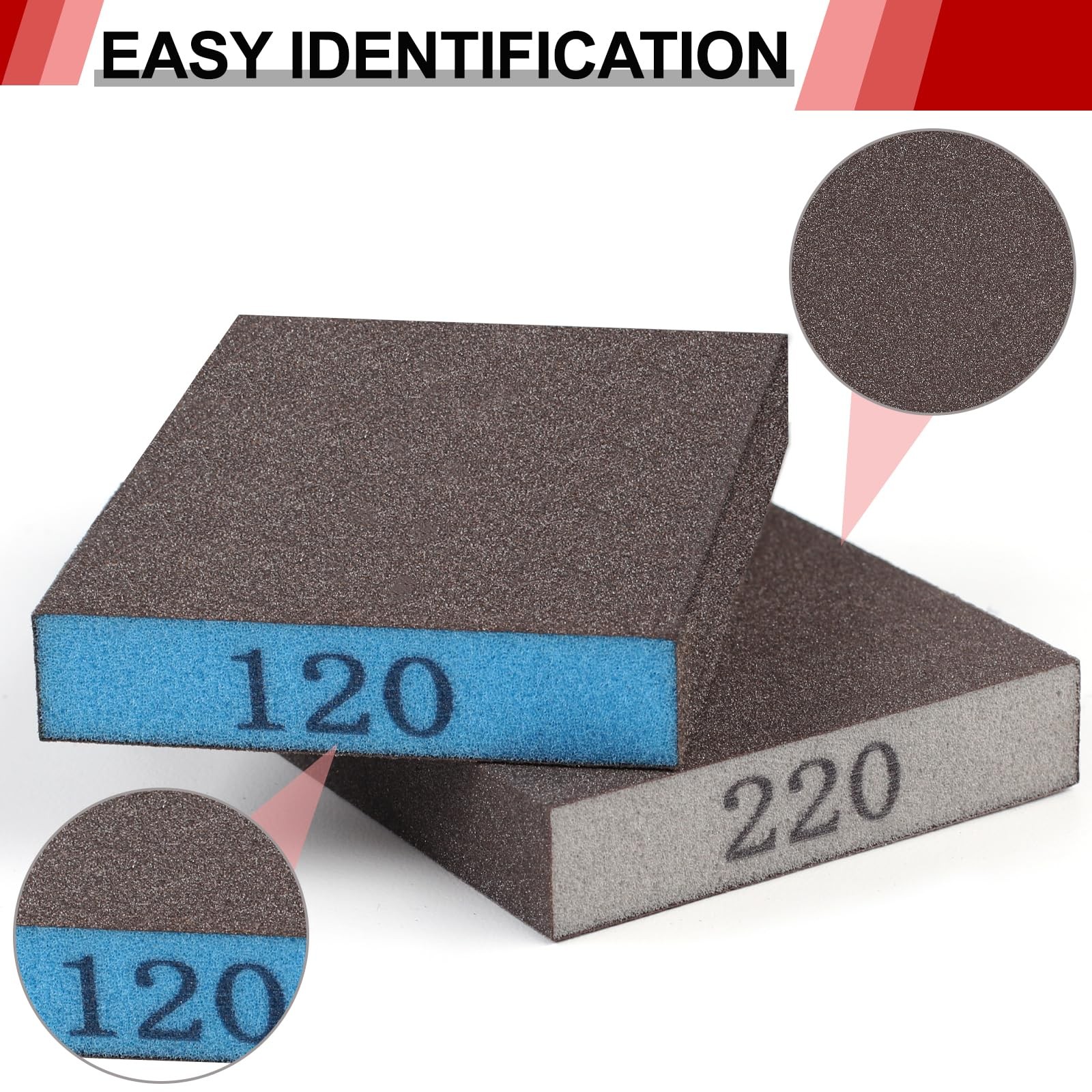 Sanding Sponge Assortment 8 Pack Includes 60 80 120 220 Grit Reusable