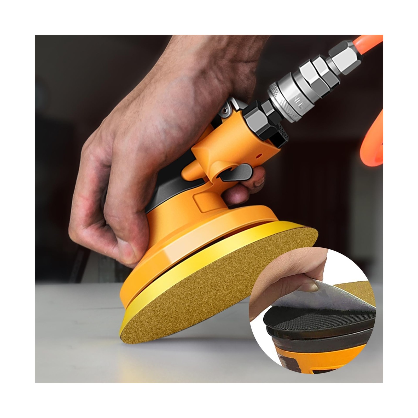 6 Inch No Hole Sanding Discs, 180 Grit Hook and Loop Sandpaper Random Orbital…