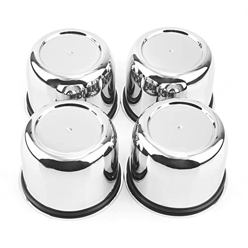 RTRHINOTUNING 4 Pack 3.03inch Wheel Center Caps 3.03″ Hub 2.36″ H Chrome Silver