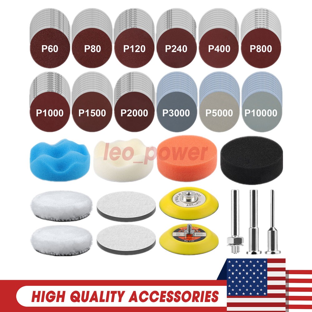 Sanding Discs 1 inch 60-10000 Grit For Drill Wet Dry Hook Loop Sandpaper 250PCS