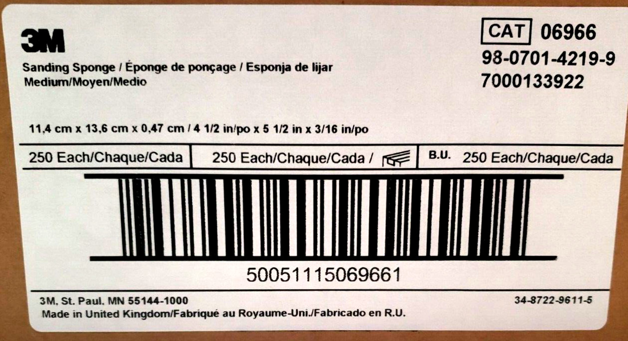 CASE OF 250 3M MEDIUM General Purpose Sanding Pad Part Number 993548103M