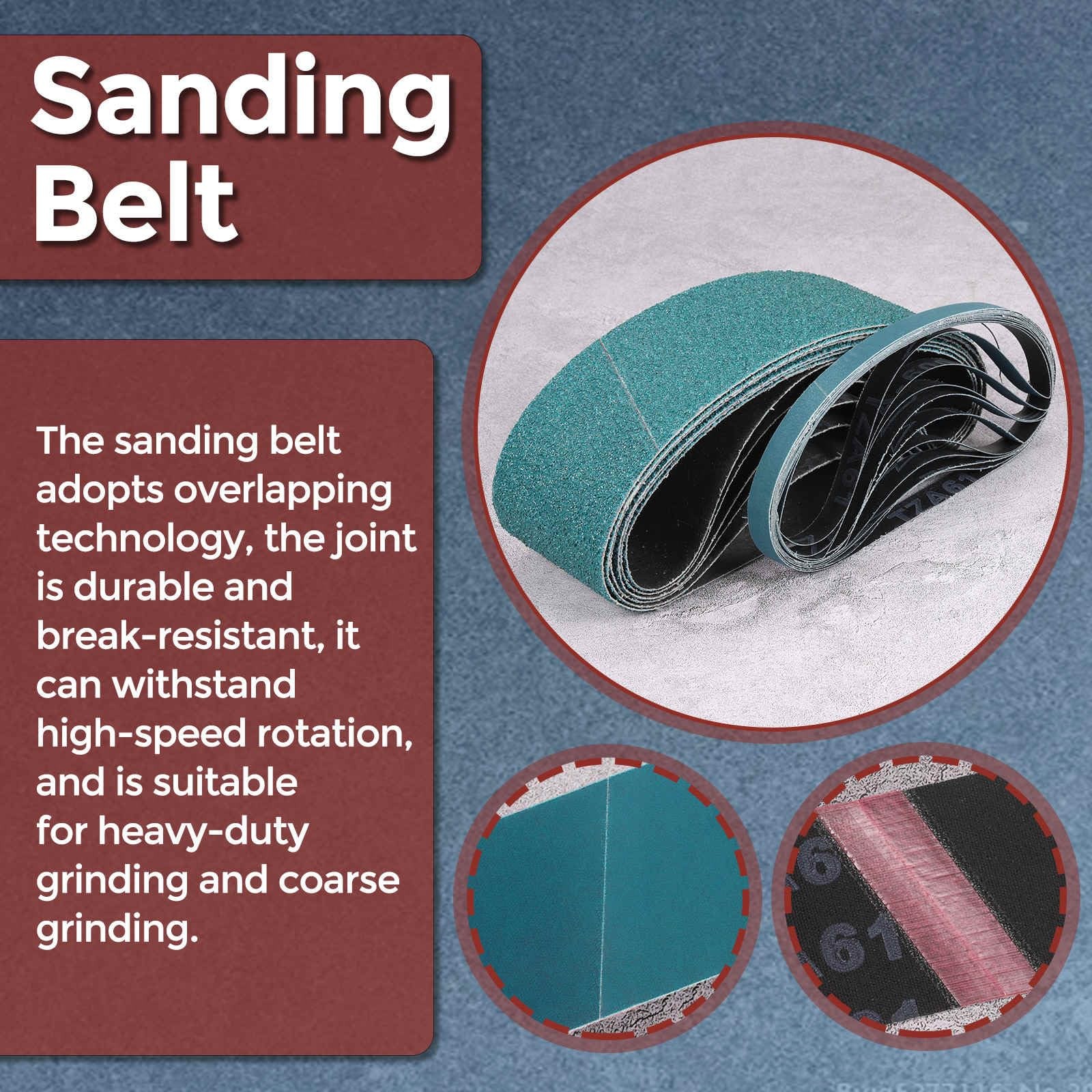 Kozelo 10 Pack Sanding Belts 1/2 x 10 Inch 120 Grit Zirconia Abrasive Belt Sa…