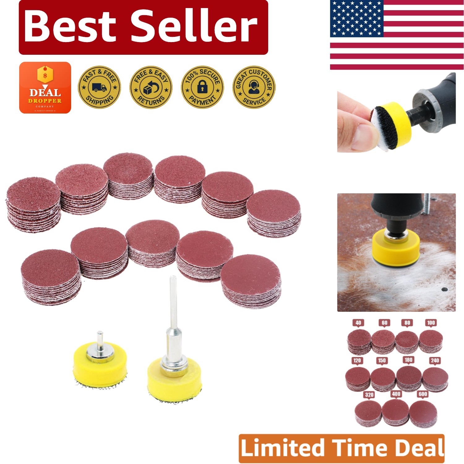 110PCS 1-Inch Sanding Discs Set – Aluminum Oxide for Precision Polishing