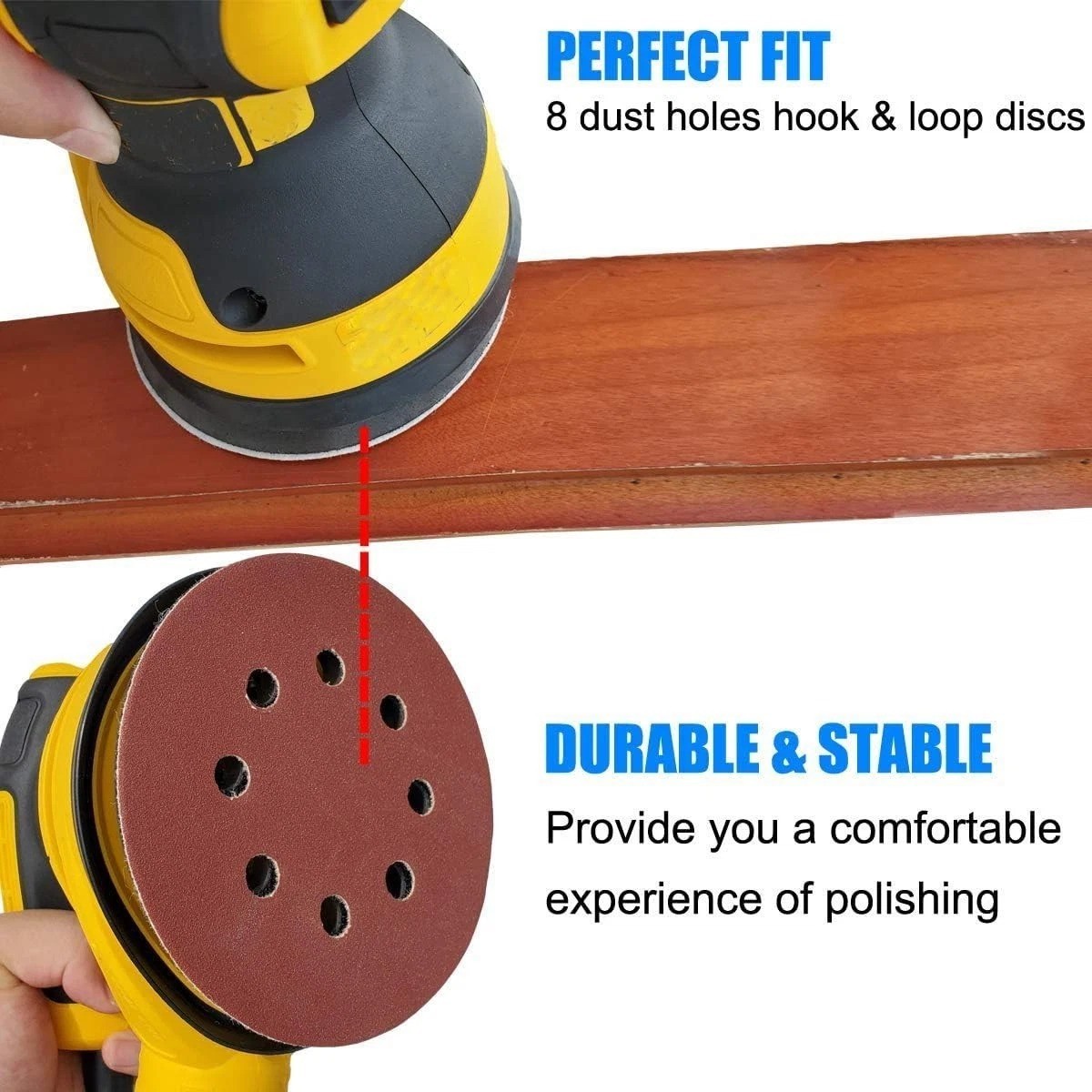 2pc 5″ 8-Hole Metal Replacement Sander Sanding Pads Hook for Dewalt Porter Cable
