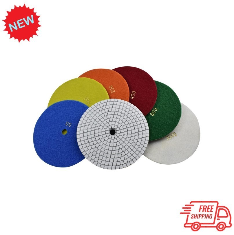 7 Step 7″ Diamond Polishing Pads Set for Granite Marble Stone
