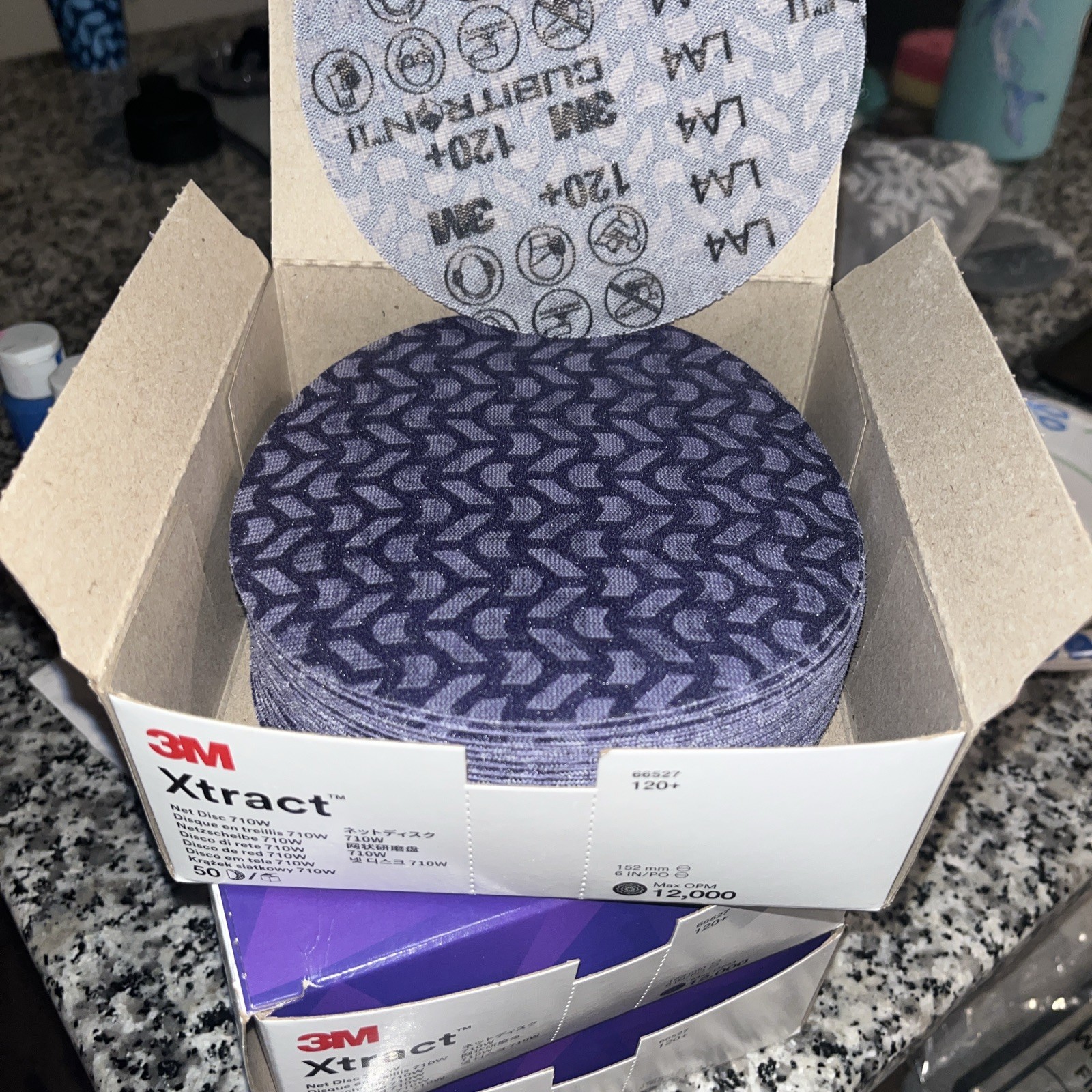 3M Xtract Net Disc 710W, 150+, 6 in, Pack of 3 (50 Each Hook and Loop Sanding)