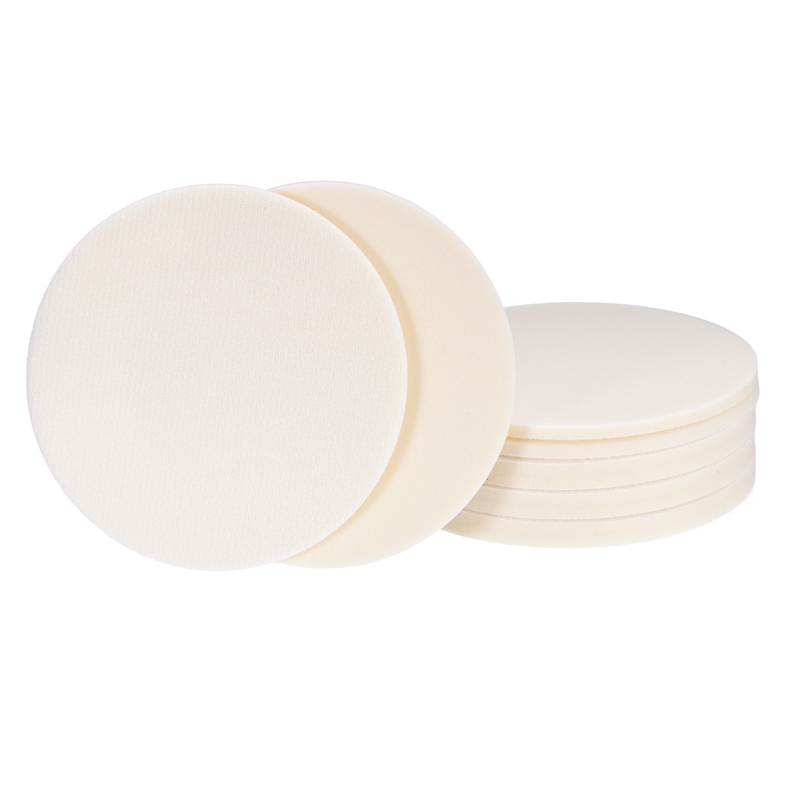 10 Pcs 1200-1500 Grit 6 Inch Hook and Loop Sponge Sanding Disc for Sander, White