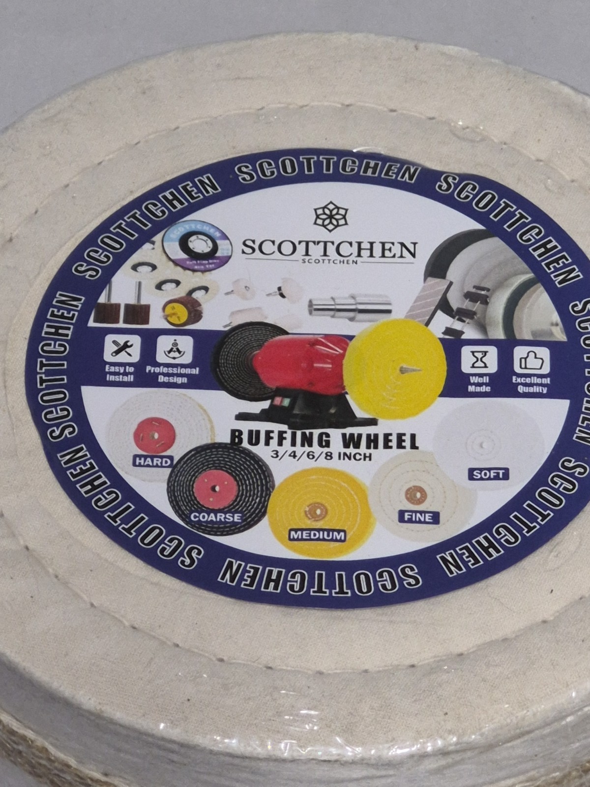 SCOTTCHEN Buffing Polishing Lot Wheels 8in 5/8″ Arbor Soft , Polish, King Tool
