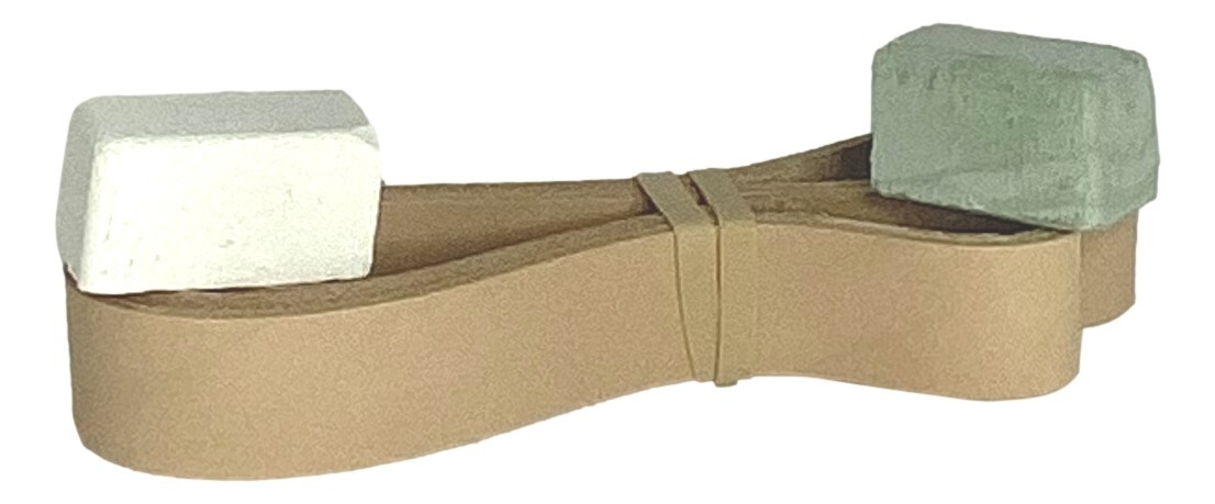 2 Pack of 1X30 Leather Honing & Polishing Belts with Green and White Compounds