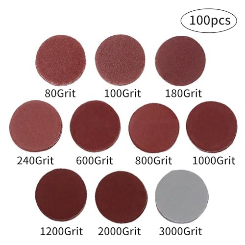 100pcs 2 Inch Drill Sander Attachment with Backer Plate 1/4″ Shank Sanding