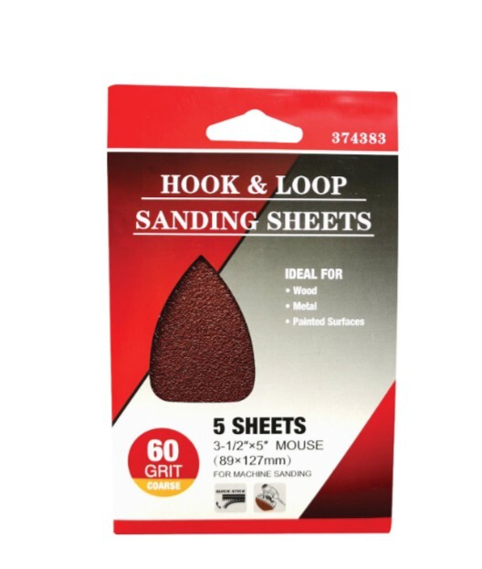 Mix Pack -Mouse Alum Oxide Sandpaper 5″ L GRIT-60 COURSE &150 FINE – 40 Sheets