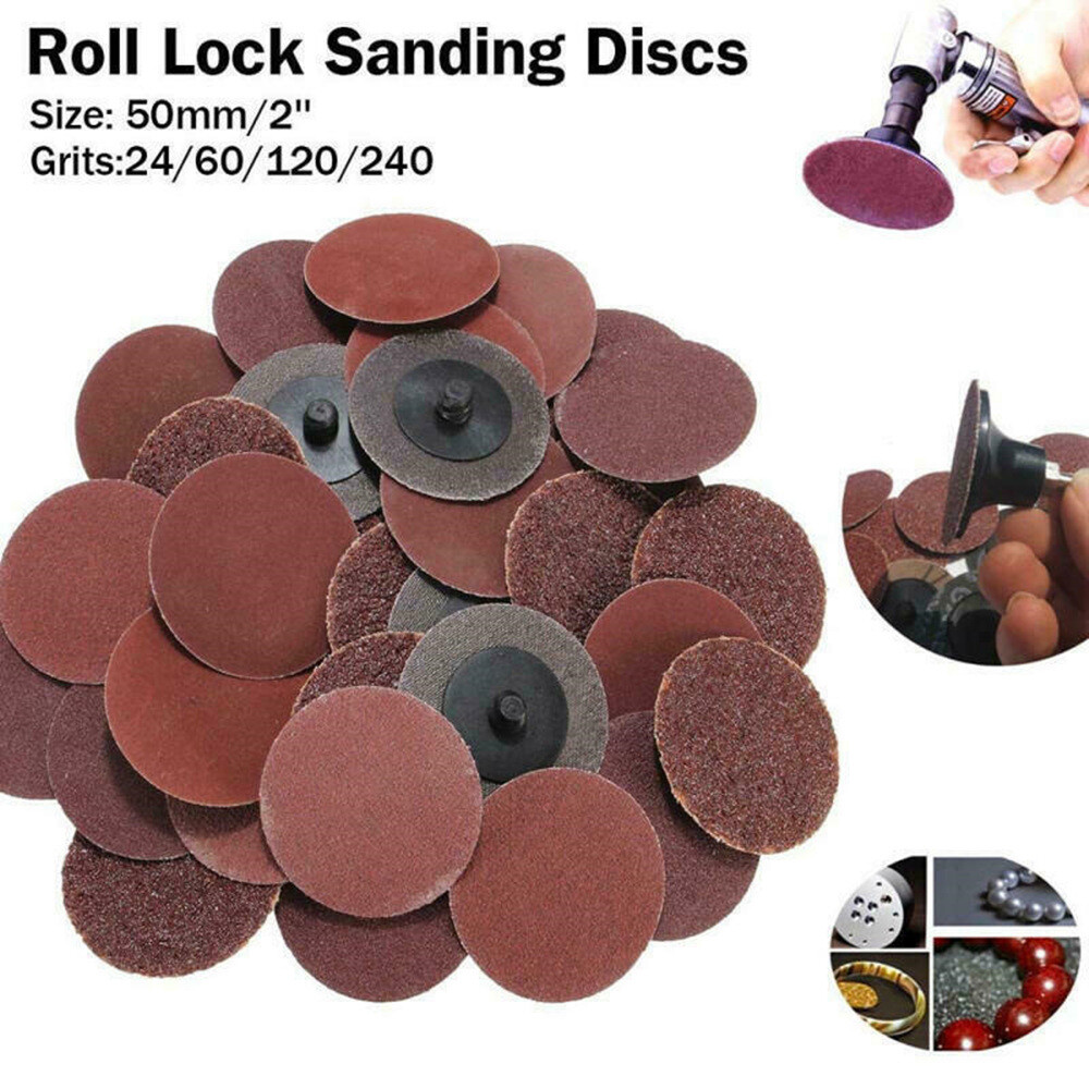 40PCS Mix 24/60/120/240 Grits 2″ Sanding Abrasive Disc Polishing Pads Grinding
