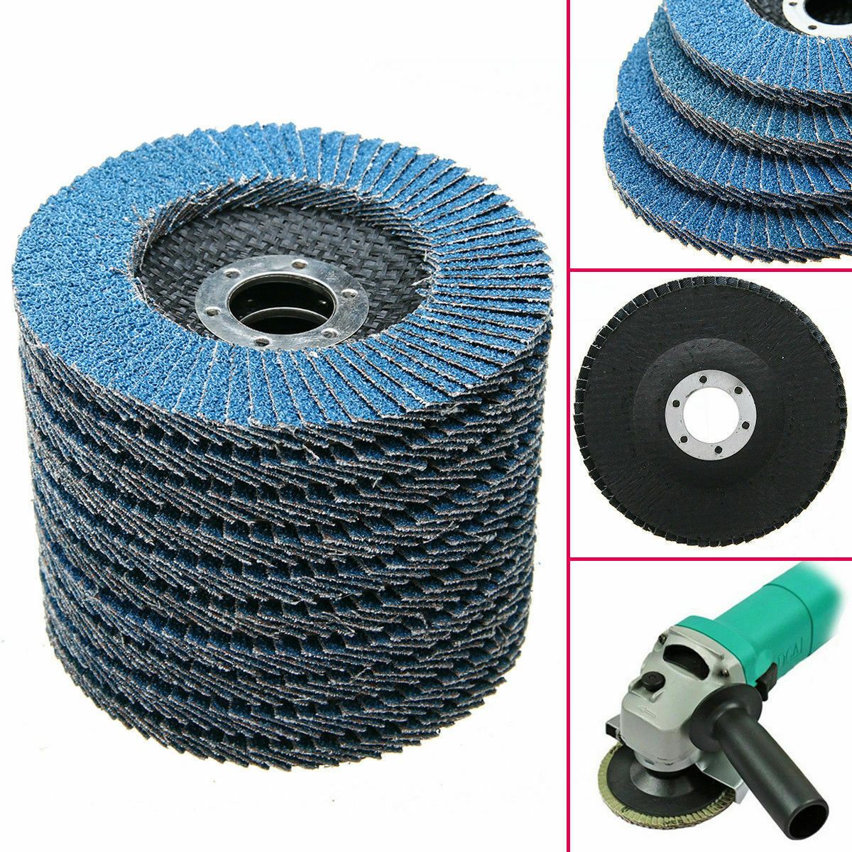50Pcs 5″ Premium Zirconia Flap Disc 40Grit Wheel Angle Grinder Sanding Disk