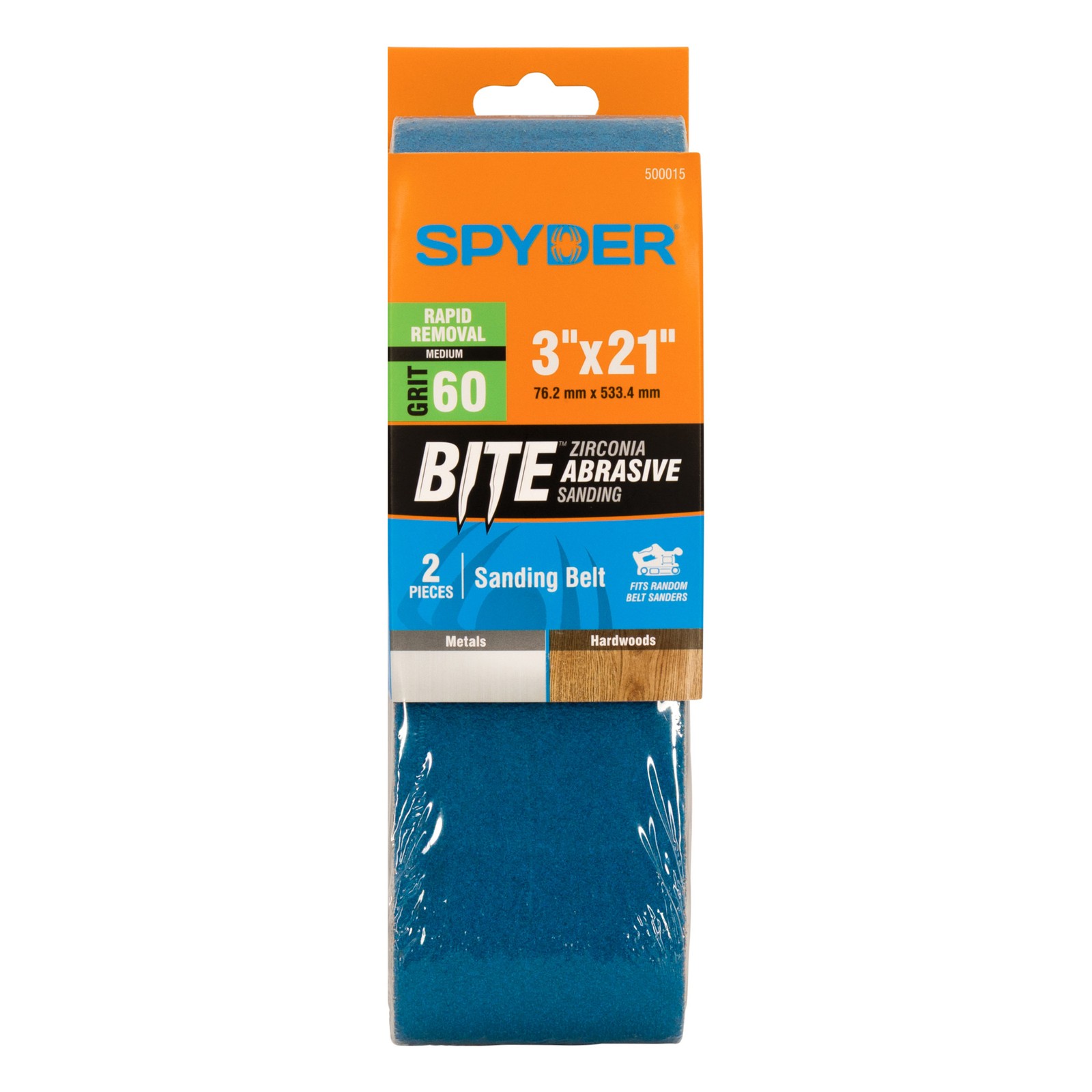 Spyder 3 in. x 21 in. 60 Grit Zirconia Tape Joint Sanding Belt (2-Pack) 500015