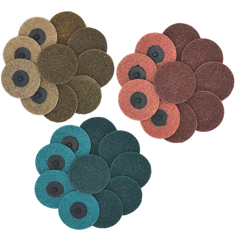 25PCS 3 Inch Roll Lock Quick Change Sanding Disc Surface Polishing Grinding Pads