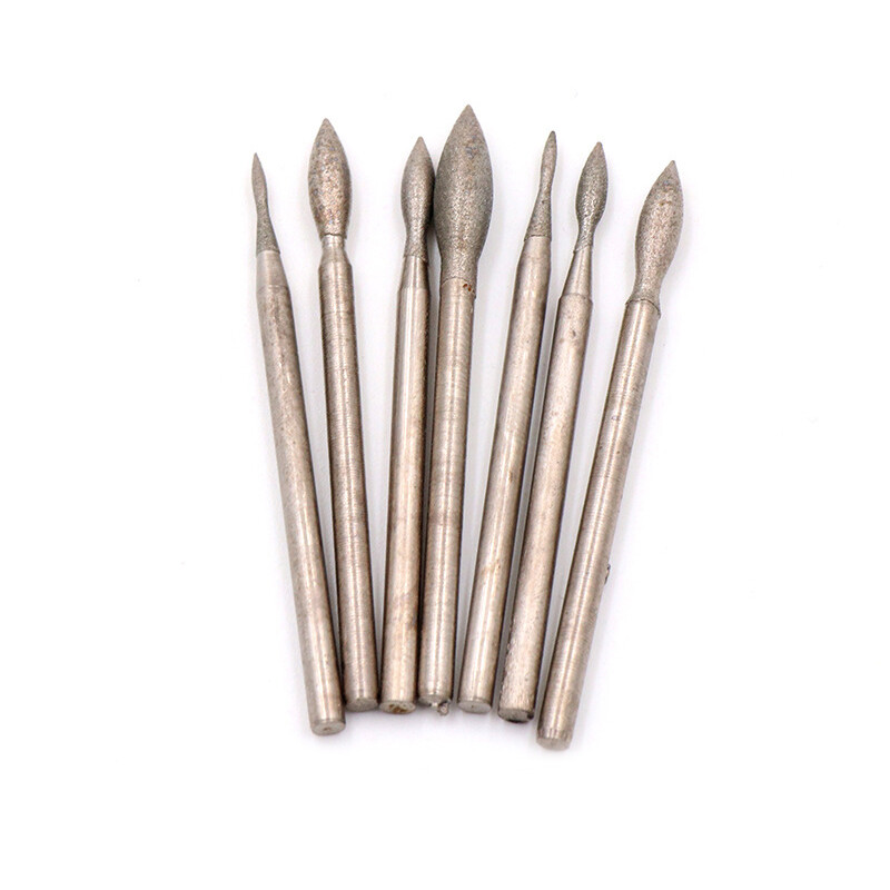 2.35mm Shank Diamond Grinding Heads Burr Drill Bits Jade Carving Polishing Tools