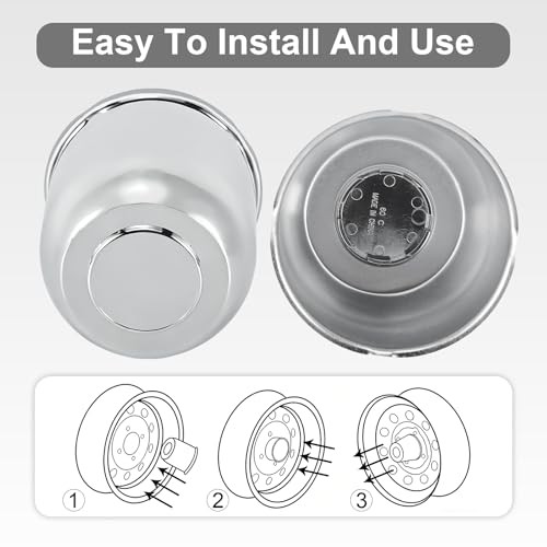 4.25″ Push Through Center Caps for Trailer Truck RV Wheel Rims 2Pack Silver