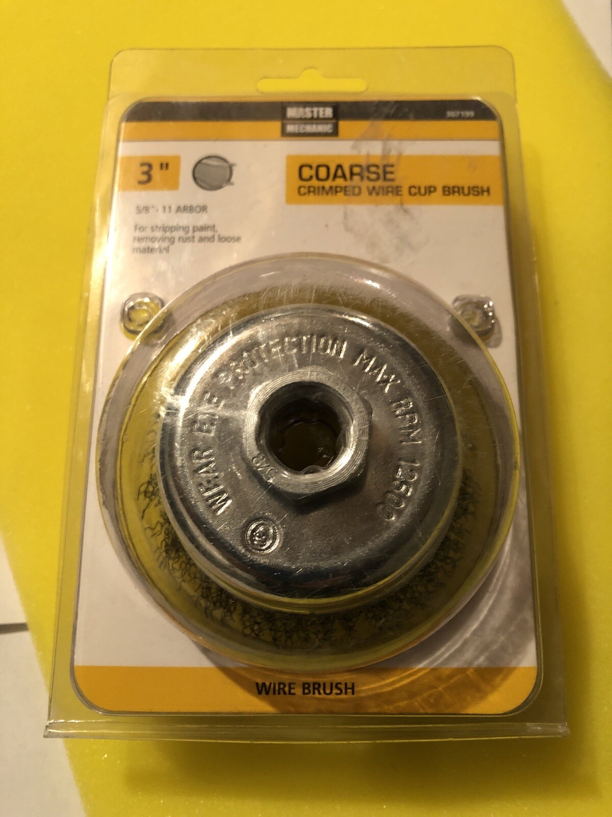 Master Mechanic 3″ COARSE Crimped Wire Cup Brush #307199 5/8” -11 Arbor New