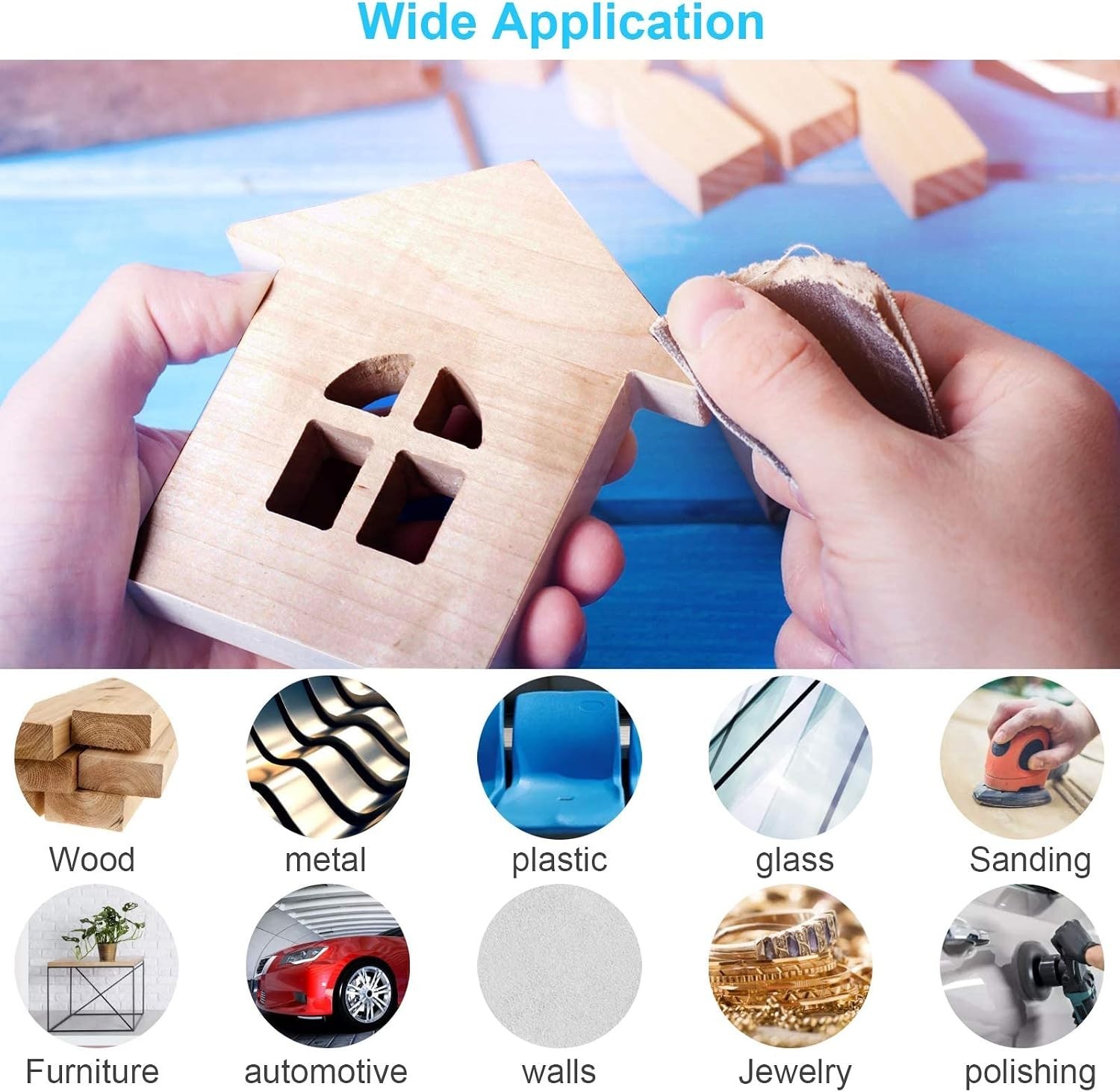 Sandpaper Sheets, 48 Pc, 9 x 3.6 Inch, Assorted Grit, Wet Dry, Silicon Carbide