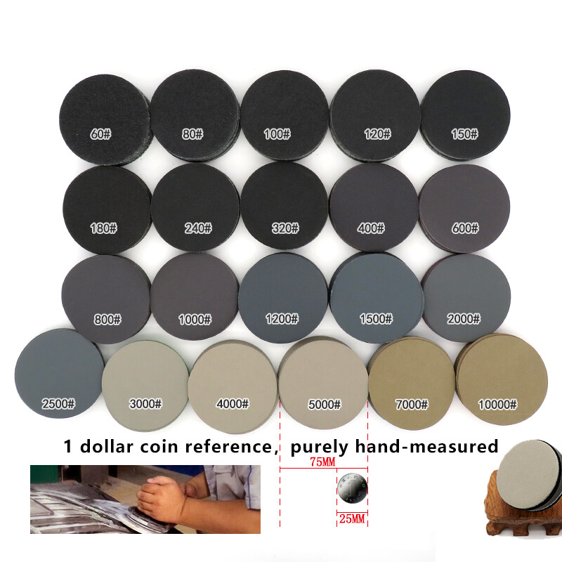 Waterproof Sanding Discs Hook Loop Sandpaper Wet & Dry 60-10000 Grit 3 Inch 75mm