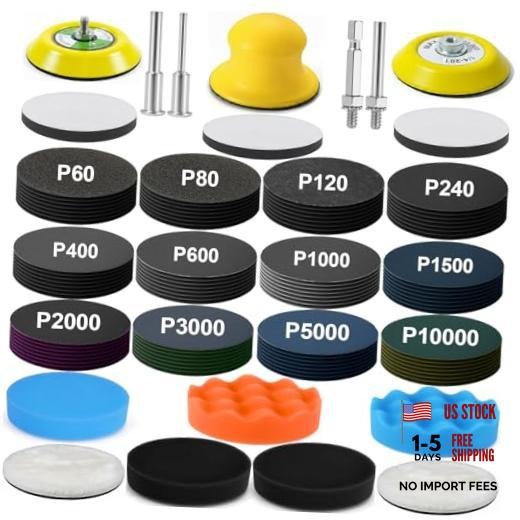 137Pcs Sanding Disc Polishing Kit – Headlight Restoration Kit – 60-10000 3 Inch