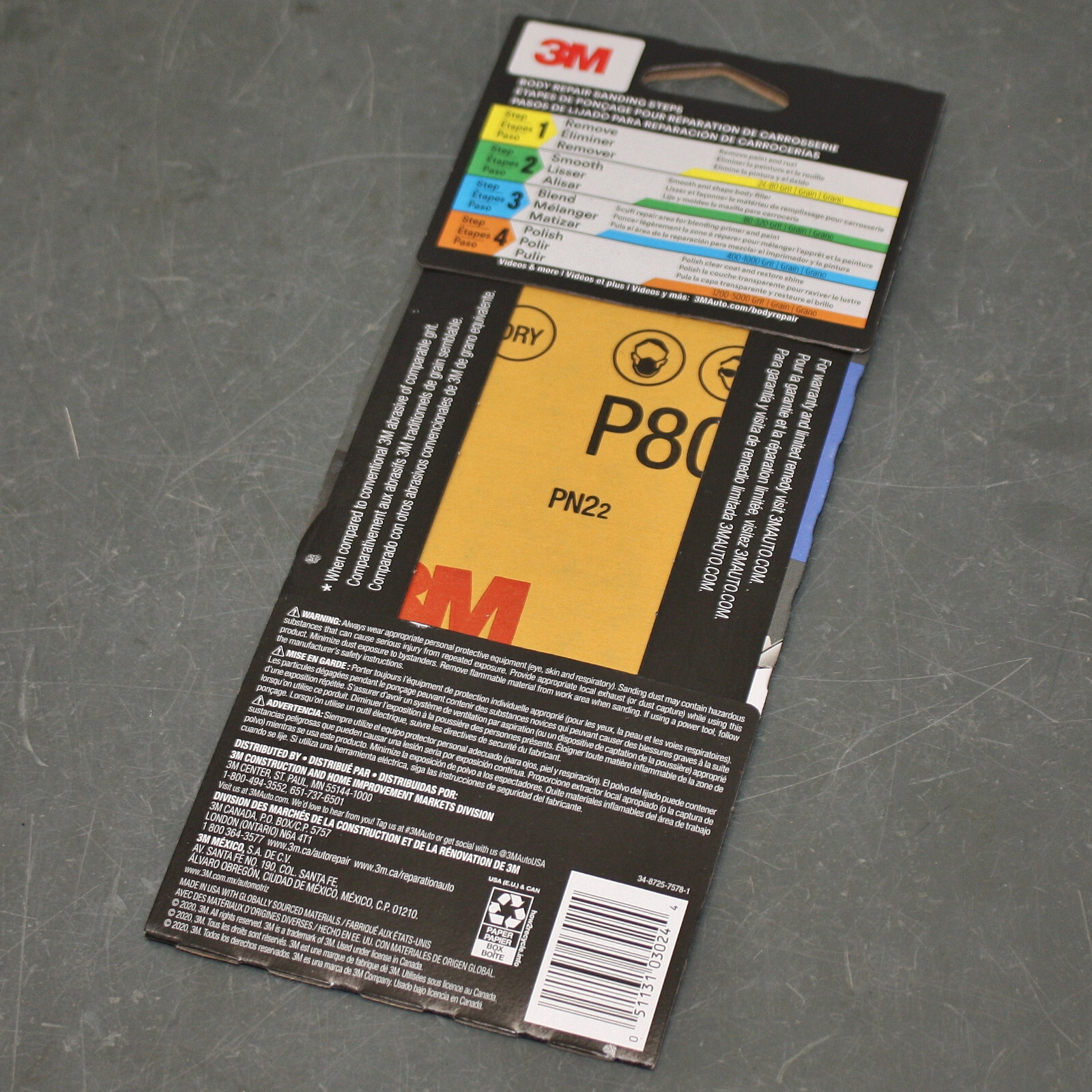 (20) 3M Body Repair Sandpaper Kits 03024, 3-2/3″ x 9″, Grit 320 400 600 800