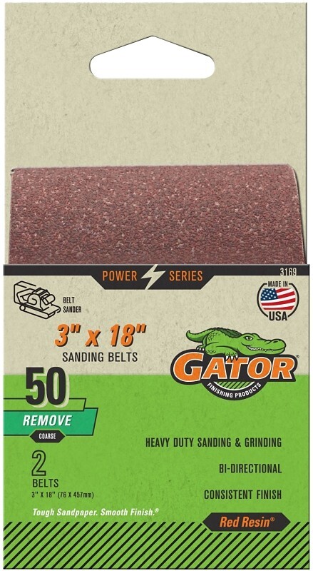 GATOR 3169 PACK (2) 3″ X 18″ 50 GRIT ALUMINUM OXIDE POWER SANDER SANDING BELTS