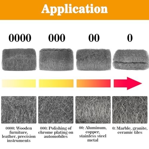 15PCS Steel Wool 0000 Polishing Pads for Chrome Glass Wood Cleaning