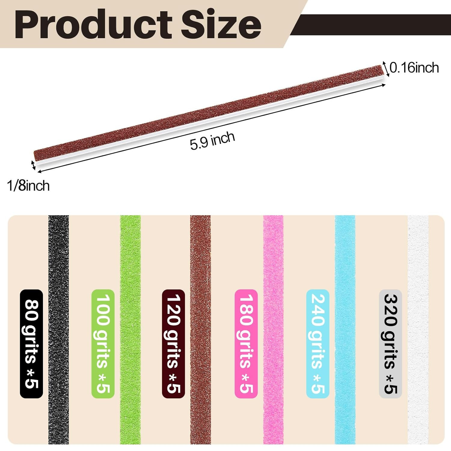 70 Pcs Sanding Stick Sets for Plastic Models, 30 Double-End Matchsticks, 10 Poli