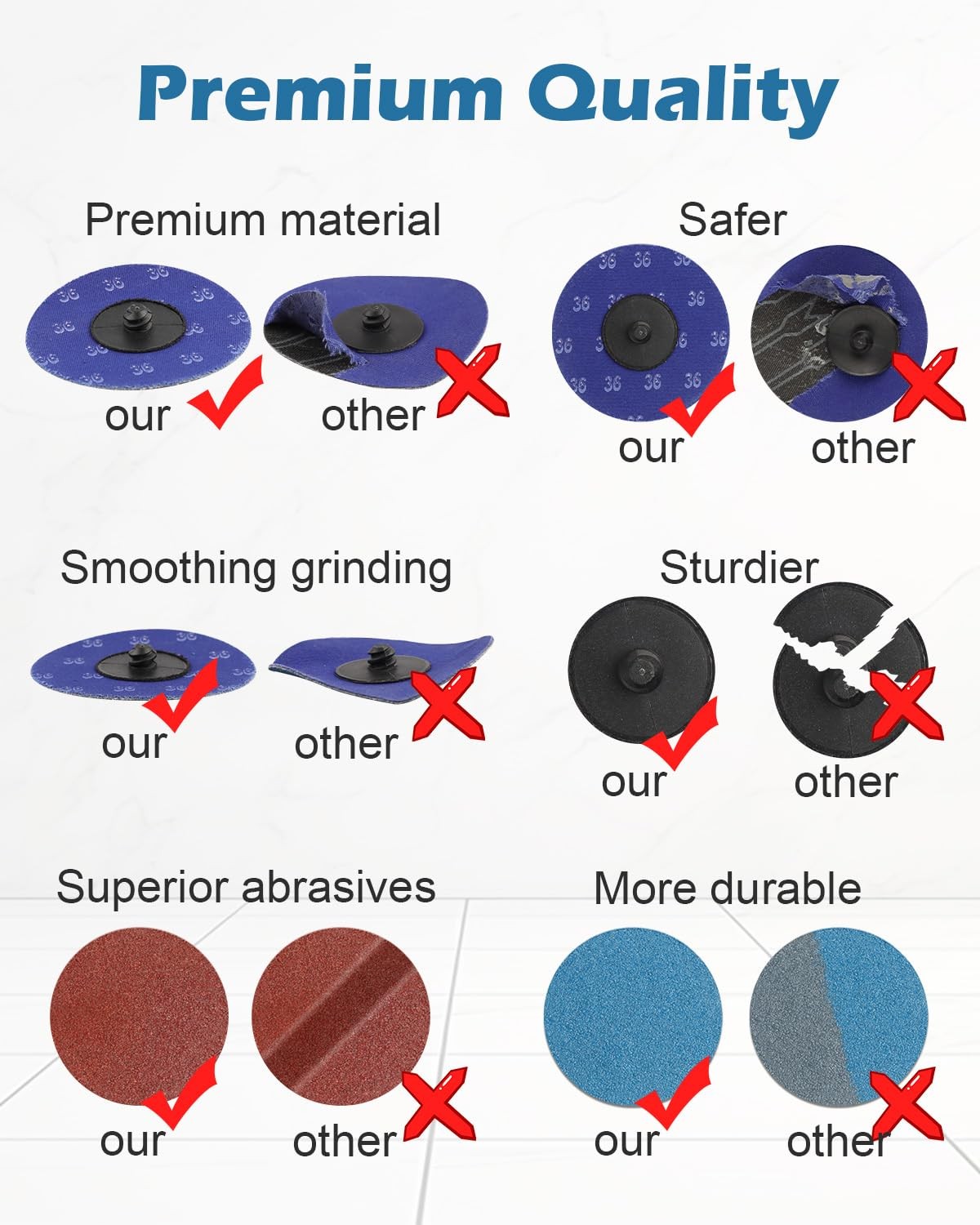 30 Pack 3″ 80 Grit Die Grinder Sanding Discs for Angle Grinder Quick Change Grin