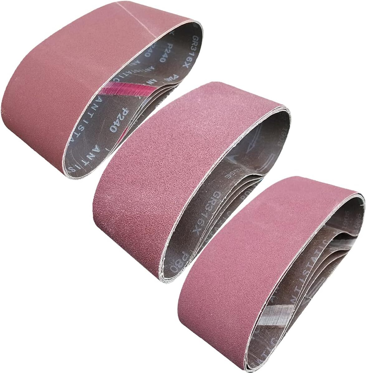 15 PCS 4″ x 24″ Premium Sander Belts – 5 Each of 40 80 120 Grit 4×24 inch
